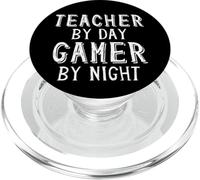 Teacher by Day Gamer by Night Funny School Gaming Teacher PopSockets PopGrip para MagSafe