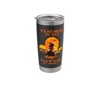 Teacher By Day Witch By Night Funny Halloween Costume Vaso térmico de acero inoxidable de doble pared