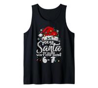 Teacher Christmas Dear Santa 6 7 Divertidas Navidades Familiares a Juego Camiseta sin Mangas