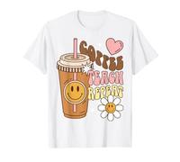 Teacher Coffee Teach Repeat Educator Caffeine Humor Camiseta