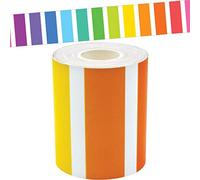 Teacher Created Resources Borde recto enrollado de rayas coloridas, 50 pies