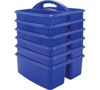 Teacher Created Resources Cajas de almacenamiento de plástico azul - Paquete de 6