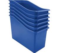 Teacher Created Resources Papelera de plástico azul para libros, paquete de 6 (TCR2088561)