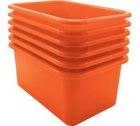 Teacher Created Resources Paquete de 6 contenedores de plástico pequeños de color naranja (TCR2088580)