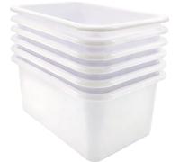 Teacher Created Resources Paquete de 6 contenedores pequeños de plástico blanco (TCR2088585)