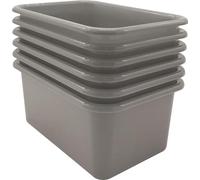 Teacher Created Resources Paquete de 6 contenedores pequeños de plástico gris (TCR2088581)