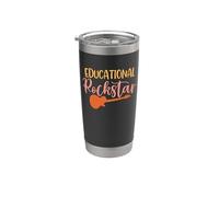 Teacher Educational Rockstar Teach Vintage School Teachers Vaso térmico de acero inoxidable de doble pared