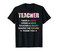 Teacher Flower Takes A Hand Thank You Funny School Teachers Camiseta gráfica económica