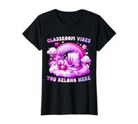 Teacher Lady Vibes - Rainbow You Belong Here Classroom Art Camiseta