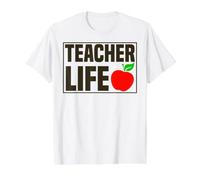 Teacher Life #1 Favorito Mejores Maestros Hombres Mujeres Linda Escuela Camiseta gráfica económica, Hombre, Blanco, L