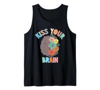 Teacher Life BESA tu Cerebro Estudiantes Clase Flores Camiseta sin Mangas