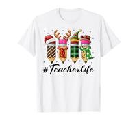 Teacher Life - Lápices de Papá Noel, diseño de Elfo Camiseta