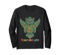 Teacher Life - Patrón de búho Sabio con Lunares aborigen Manga Larga