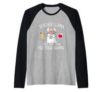 Teacher Llama Ain't Got Time for The Drama Teachers Camiseta Manga Raglan