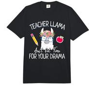 Teacher Llama Ain't Got Time for The Drama Teachers Comfort Colors Adult Heavyweight T-Shirt