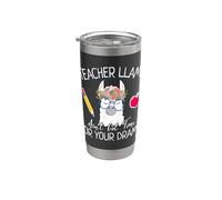 Teacher Llama Ain't Got Time for the Drama Teachers Vaso térmico de acero inoxidable de doble pared
