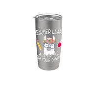 Teacher Llama Ain't Got Time for the Drama Teachers Vaso térmico de acero inoxidable de doble pared