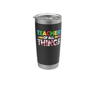 Teacher Of All Things Flower Funny School Teachers Vaso térmico de acero inoxidable de doble pared