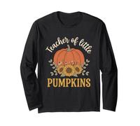 Teacher of Little Pumpkins Boho Fall Floral Manga Larga