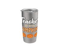 Teacher of Little Pumpkins Fall Back to School Vaso térmico de acero inoxidable de doble pared