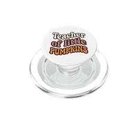 Teacher of Little Pumpkins Groovy Retro Fall PopSockets PopGrip para MagSafe