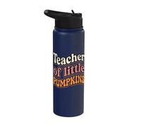 Teacher of Little Pumpkins Groovy Retro Fall Stainless Steel Insulated Water Bottle