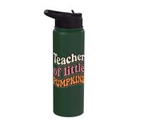 Teacher of Little Pumpkins Groovy Retro Fall Stainless Steel Insulated Water Bottle