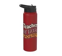 Teacher of Little Pumpkins Groovy Retro Fall Stainless Steel Insulated Water Bottle