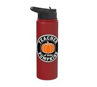 Teacher of Little Pumpkins Retro Fall Teacher Stainless Steel Insulated Water Bottle