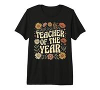 Teacher of The Year Cute Floral Teacher Appreciation Camiseta Premium
