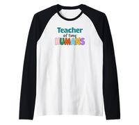 Teacher of Tiny Humans Cute Funny Educator Tees, Bags, Decor Camiseta Manga Raglan