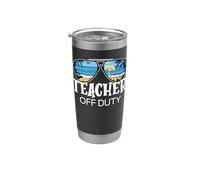 Teacher Off Duty Gafas de sol Palm Tree Beach Sunset Vaso térmico de acero inoxidable de doble pared