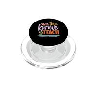 Teacher Only The Brave Teach Vintage Funny School Teachers PopSockets PopGrip para MagSafe