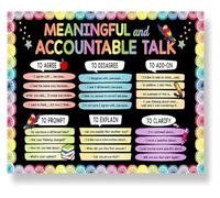 Teacher Resources Meaningful and Accountable Talk Classroom Poster for Elementary Middle School Students Back to School Decoration Multicolor(Unframed,08x12inch(20x30cm))