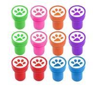 Teacher Stamp Set, Dog Print Stamps, Cute Reward Seal Kit, 12 Pack Novelty Classroom Stamps for Students Grading Scrapbooking Craft Learning Activities Use 1.38x0.98 Inches