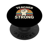 Teacher Strong Fist - Cita de empoderamiento gráfico Retro PopSockets PopGrip Adhesivo
