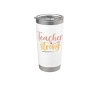 Teacher Strong Teach Vintage Funny School Teachers Vaso térmico de acero inoxidable de doble pared