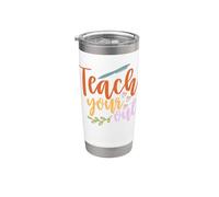 Teacher Teach Your Out Vintage Funny School Teachers Vaso térmico de acero inoxidable de doble pared