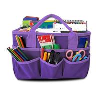 Teacher Tote Bag, Oxford Cloth Organizer, Large Tote with Multiple Pockets, Stationery and Supplies Storage Bag for Classroom, Work, and Daily needs, 12.99x5.91x8.66 Inches