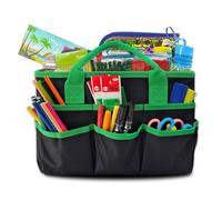 Teacher Tote Bag, Oxford Cloth Organizer, Large Tote with Multiple Pockets, Stationery and Supplies Storage Bag for Classroom, Work, and Daily needs, 12.99x5.91x8.66 Inches