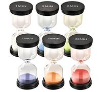 TeacherFav Temporizador de arena para niños, paquete de 6 colores reloj de arena de 1 minuto, 2 minutos, 5 minutos, 10 minutos, 15 minutos, 30 minutos, temporizador de reloj de arena para aula, juegos y sala de niños
