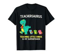 Teachersaurus Humor del Profesor Enseñando pequeños Dinosaurios Camiseta gráfica económica