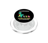 Teachersaurus Humor del Profesor Enseñando pequeños Dinosaurios PopSockets PopGrip para MagSafe