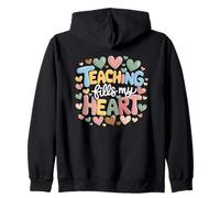 Teaching Fills My Heart Cute Teacher Apreciation Design Sudadera con Capucha