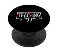 Teaching Is My Jam Funny Teacher Team Crew Regreso a la Escuela PopSockets PopGrip Adhesivo