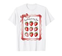 Teaching Is My Jam Strawberry Teacher Team Crew Fun Camiseta