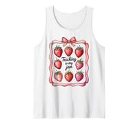 Teaching Is My Jam Strawberry Teacher Team Crew Fun Camiseta sin Mangas