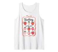 Teaching Is My Jam Strawberry Teacher Team Crew Fun Camiseta sin Mangas