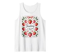 Teaching Is My Jam Strawberry Teacher Team Crew Fun Camiseta sin Mangas