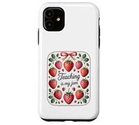 Teaching Is My Jam Strawberry Teacher Team Crew Fun Carcasa para iPhone 11